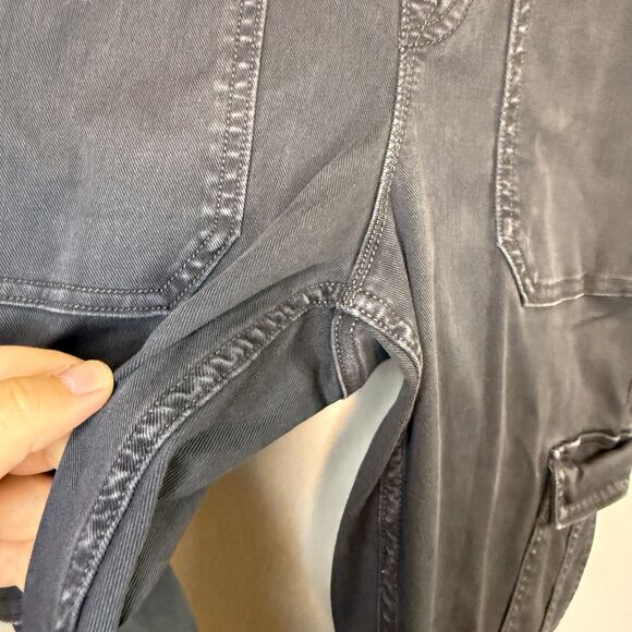 Spanx Stretch Twill Ankle Dark Gray Cargo Pants Medium TALL Inseam - Picture 5 of 14